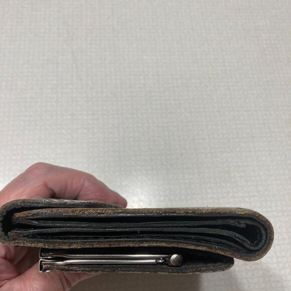 EUC Patricia Nash Leather Black & Cream Sunflower pattern Wallet - Picture 5 of 10